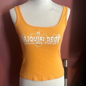 B. Split USA Siesta Key Florida Daiquiri Deck Orange Tank Top M